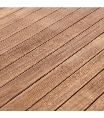 Haba Teak 220 + 60x100 cm Kahverengi Dikdörtgen Ahşap Bahçe Masası