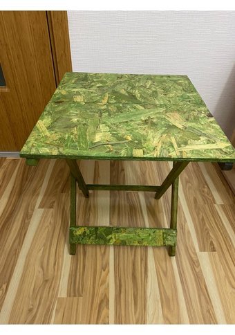 Apak Ahşap 60x50 cm Yeşil Katlanabilir Dikdörtgen Ahşap Bahçe Masası
