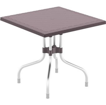 Siesta Forza 80x80 cm Antrasit Katlanabilir Kare Plastik Bahçe Masası