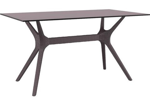 Siesta İbiza 80x140 cm Antrasit Dikdörtgen Plastik Bahçe Masası