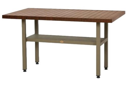Bahçeme 65x110 cm Kahverengi Dikdörtgen Alüminyum Bahçe Masası