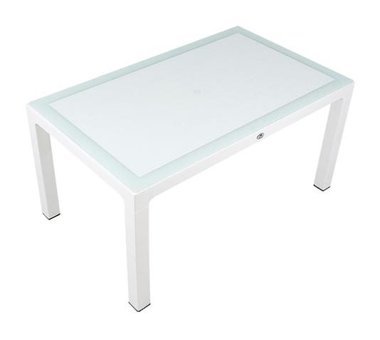 Eminhome 90x150 cm Beyaz Dikdörtgen Plastik Bahçe Masası