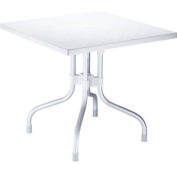 Siesta Forza 80x80 cm Beyaz Katlanabilir Kare Plastik Bahçe Masası