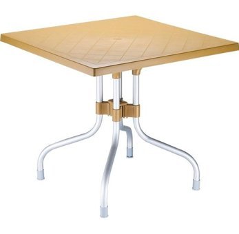 Siesta Forza 80x80 cm Beyaz Katlanabilir Kare Plastik Bahçe Masası