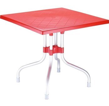Siesta Forza 80x80 cm Beyaz Katlanabilir Kare Plastik Bahçe Masası