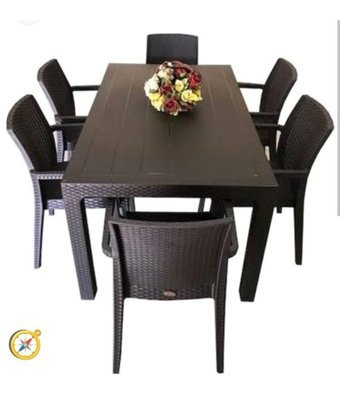 Özdoğanlaravm Dogant 80x140 cm Siyah Dikdörtgen Plastik Bahçe Masası