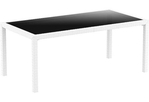 Siesta Tahiti 94x180 cm Beyaz-Siyah Dikdörtgen Plastik Bahçe Masası