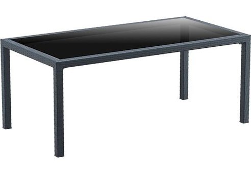 Siesta Tahiti 94x180 cm Beyaz-Siyah Dikdörtgen Plastik Bahçe Masası