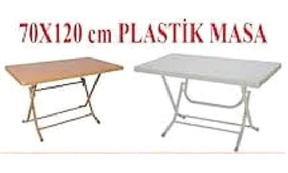 Büyük Arısoy Ticaret Gardelia 70x120 cm Antrasit-Beyaz Katlanabilir Dikdörtgen Plastik Bahçe Masası