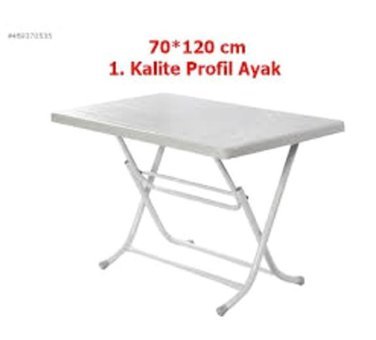 Büyük Arısoy Ticaret Gardelia 70x120 cm Antrasit-Beyaz Katlanabilir Dikdörtgen Plastik Bahçe Masası