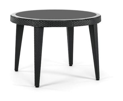 Bintaş Mobilya 110x76 cm Siyah Yuvarlak Plastik Bahçe Masası