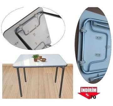 Depolife 60x100 cm Beyaz Katlanabilir Dikdörtgen Bahçe Masası