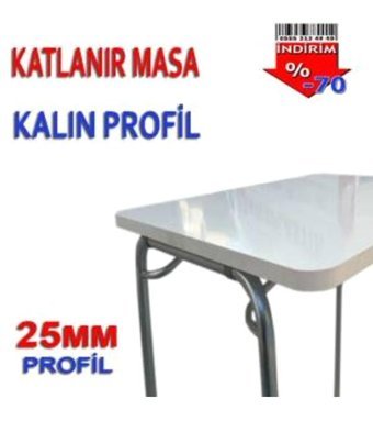 Depolife 60x100 cm Beyaz Katlanabilir Dikdörtgen Bahçe Masası