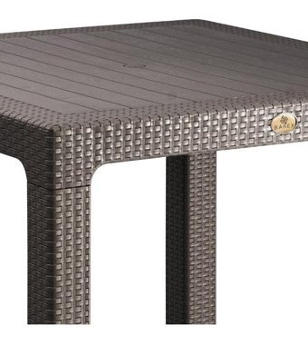 Bahex 90x90 cm Siyah Kare Plastik Bahçe Masası