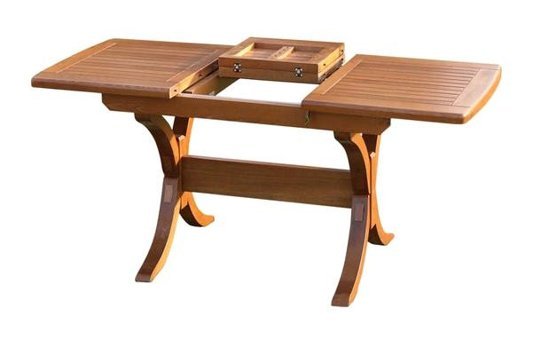 Bahçeci Palermo 100x200 + 50 + 50 cm Kahverengi Dikdörtgen Ahşap Bahçe Masası