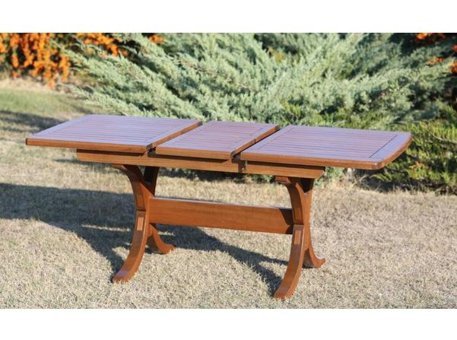 Bahçeci Palermo 100x200 + 50 + 50 cm Kahverengi Dikdörtgen Ahşap Bahçe Masası