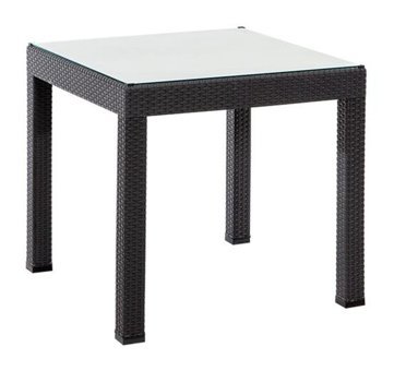 Sandalie 80x80 cm Antrasit Kare Plastik Bahçe Masası