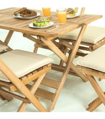 Mobeva 70x120 cm Kahverengi Katlanabilir Dikdörtgen Ahşap Bahçe Masası