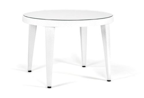 Bintaş Mobilya 110x75 cm Beyaz Yuvarlak Plastik Bahçe Masası