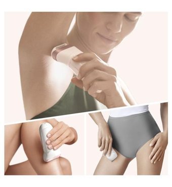 Braun Silk-Epil 9 9730 SensoSmart Yüz Genital Bölge Tüm Vücut Bıyık Koltuk Altı Bacak için 3 Başlıklı Kablosuz Işıklı Islak Kuru Epilasyon Aleti Pembe