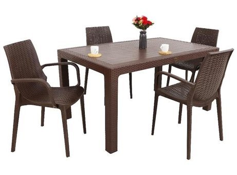 Galleon Design Luna Elit 90x150 cm Kahverengi Dikdörtgen Rattan Bahçe Masası