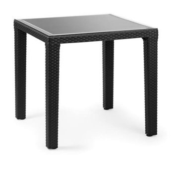 Bintaş Mobilya Star 80x80 cm Siyah Kare Plastik Bahçe Masası
