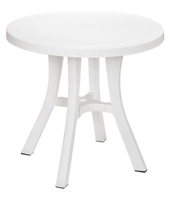 Holiday Royal 80 cm Beyaz Yuvarlak Plastik Bahçe Masası