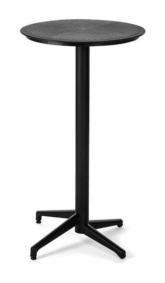 Bintaş Mobilya 112x60 cm Siyah Katlanabilir Yuvarlak Alüminyum Bahçe Masası
