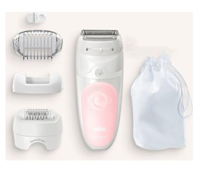 Braun Silk-Epil 5 5620 Genital Bölge Tüm Vücut Koltuk Altı Bacak için 28 Cımbızlı Kablosuz Epilatör Pembe