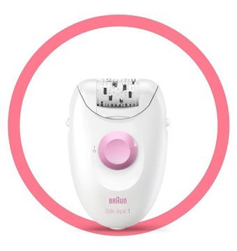 Braun Silk-Epil 1 1176 Tüm Vücut Bıyık Koltuk Altı Bacak için Tek Başlıklı Kablolu Epilatör Beyaz