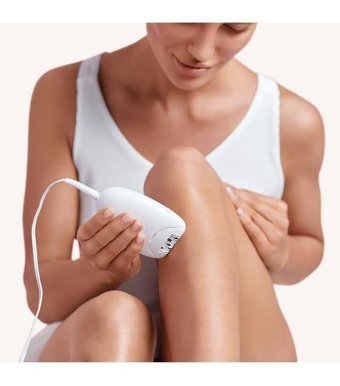 Braun Silk-Epil 1 1176 Tüm Vücut Bıyık Koltuk Altı Bacak için Tek Başlıklı Kablolu Epilatör Beyaz