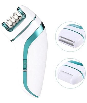 Vgr V-713 Turbo Yüz Genital Bölge Tüm Vücut Bıyık Koltuk Altı Bacak için Kablosuz Işıklı Epilasyon Aleti Beyaz - Mavi