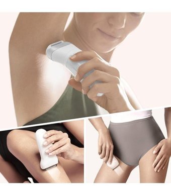Braun Silk-Epil 9 9705 SensoSmart Tüm Vücut Bıyık Koltuk Altı Bacak için 40 Cımbızlı 4 Başlıklı Kablosuz Islak Kuru Epilatör Beyaz