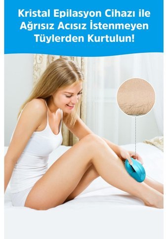 Jiyu Crystal Yüz Genital Bölge Tüm Vücut Kaş Bıyık Koltuk Altı Sakal Bacak için Kablosuz Epilasyon Aleti Mavi