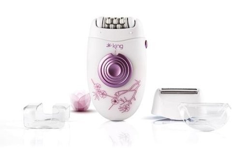 King P2387 Lotus Bacak için 3 Başlıklı Epilasyon Aleti Beyaz - Mor