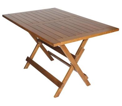 Bahçeci 80x140 cm Kahverengi Katlanabilir Dikdörtgen Ahşap Bahçe Masası