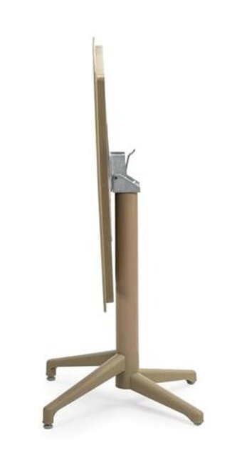 Bintaş Mobilya 75x60 cm Kahverengi Katlanabilir Yuvarlak Plastik Bahçe Masası