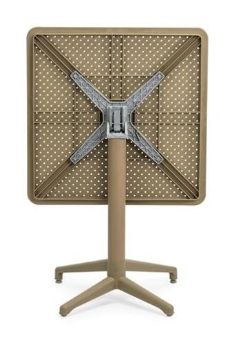 Bintaş Mobilya 75x60 cm Kahverengi Katlanabilir Yuvarlak Plastik Bahçe Masası