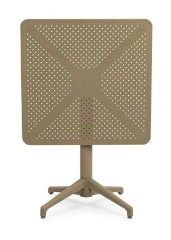 Bintaş Mobilya 75x60 cm Kahverengi Katlanabilir Yuvarlak Plastik Bahçe Masası
