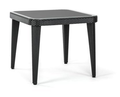 Bintaş Mobilya 110x75 cm Siyah Kare Plastik Bahçe Masası