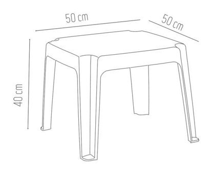 Irak Plastik Monoblok 48x48 cm Çok Renkli Kare Plastik Bahçe Masası