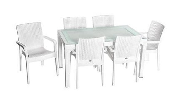Özdoğanlaravm Holiday 80x140 cm Beyaz Dikdörtgen Plastik Bahçe Masası
