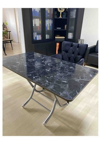 Gzz 70x120 cm Siyah Katlanabilir Dikdörtgen Suntalam Bahçe Masası