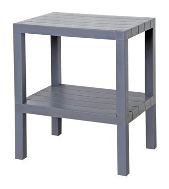 Bayev 50x35 cm Gri Kare Plastik Bahçe Masası