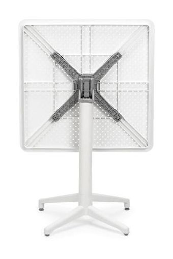 Bintaş Mobilya 70x70 cm Beyaz Katlanabilir Kare Plastik Bahçe Masası