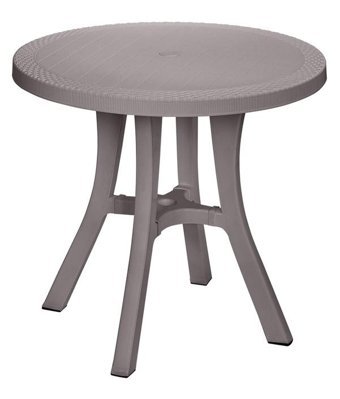Holiday Royal 80 cm Gri Yuvarlak Plastik Bahçe Masası
