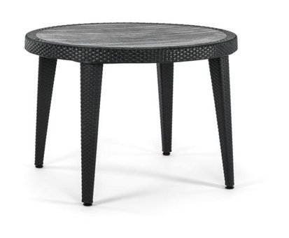 Bintaş Mobilya 110x75 cm Siyah Yuvarlak Plastik Bahçe Masası