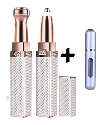 Markafox Luxury Yüz Genital Bölge Tüm Vücut Kaş Bıyık Koltuk Altı Sakal Bacak için 2 Cımbızlı 2 Başlıklı Kablosuz Işıklı Epilasyon Aleti Gri