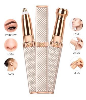 Luxury Yüz Genital Bölge Kaş Bıyık Koltuk Altı Sakal Bacak için Kablosuz Işıklı Epilasyon Aleti Gri