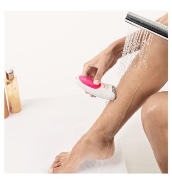 Braun Silk-Epil 5 5511 SensoSmart Yüz Genital Bölge Tüm Vücut Bıyık Koltuk Altı Sakal Bacak için Çift Başlıklı Kablosuz Işıklı Islak Kuru Epilasyon Aleti Pembe